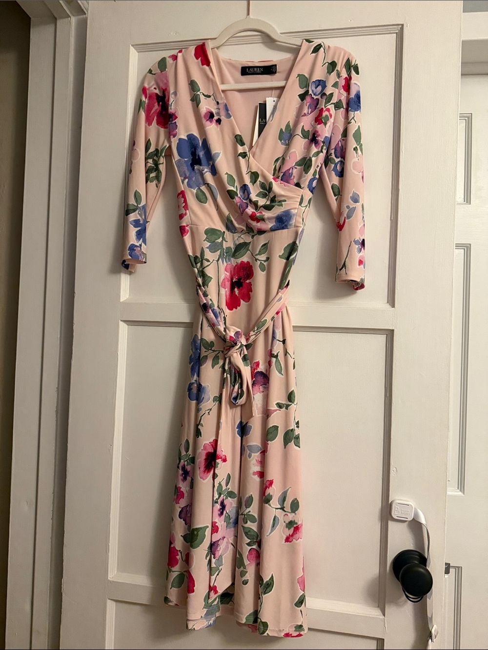 NWT Lauren Ralph Lauren Blush Pink Floral Dress Size 4